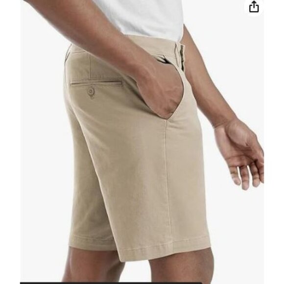Member's Mark Mens New Everyday Stretch Flat Front Shorts Size 38 Khaki - Picture 2 of 3